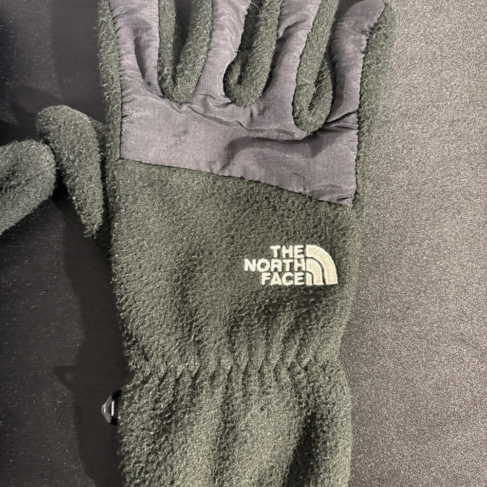 The North Face Olive Green Fleece Gloves with Logo